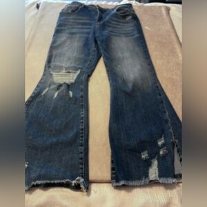 #4529. Blakeley Women's Distressed Flare Jeans. Size 2X